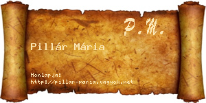 Pillár Mária névjegykártya